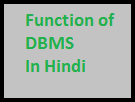 function of dbms in hindi