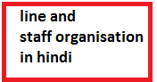 line and staff organisation in hindi