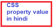 CSS property value type in hindi