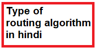 Type of Routing algorithm in hindi