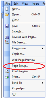 page setup in ms word in hindi