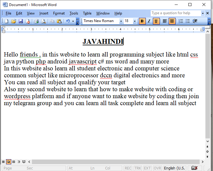 view menu in ms word in hindi