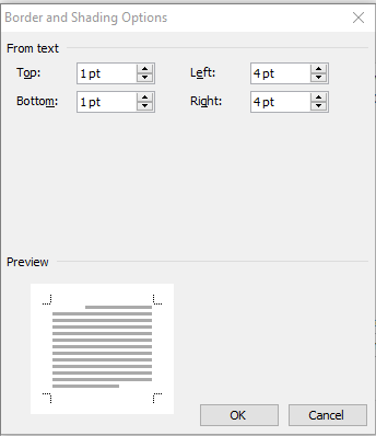 border and shading ms word in hindi