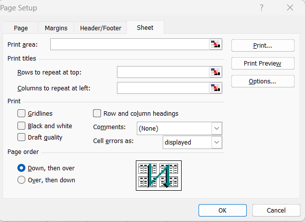 Excel Page Setup in hindi