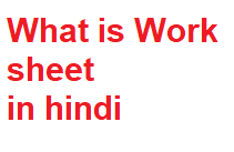 what is worksheet in hindi