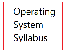 Operating System Syllabus